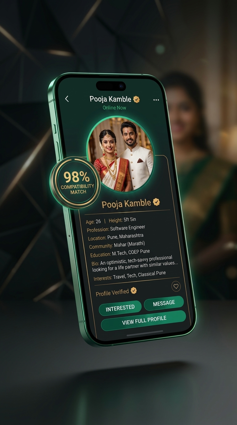 Mahar Milan App Interface - Verified Profile Match
